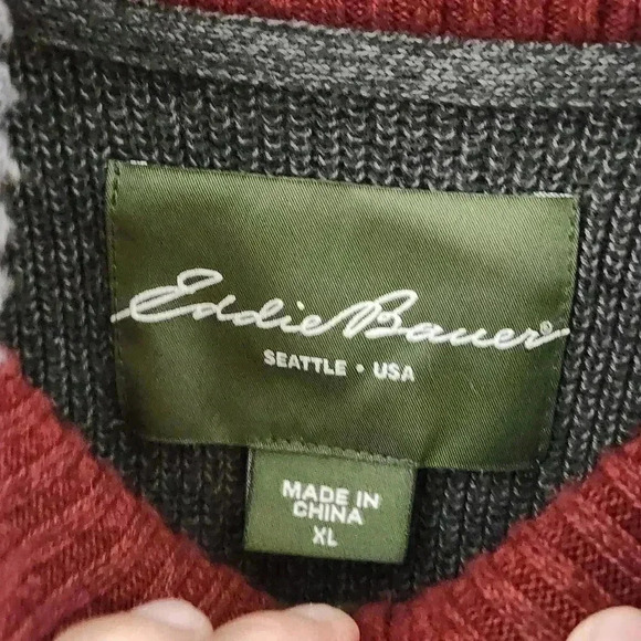 Eddie Bauer Cotton Mock neck Knit Sweater Men's XL - Picture 5 of 8